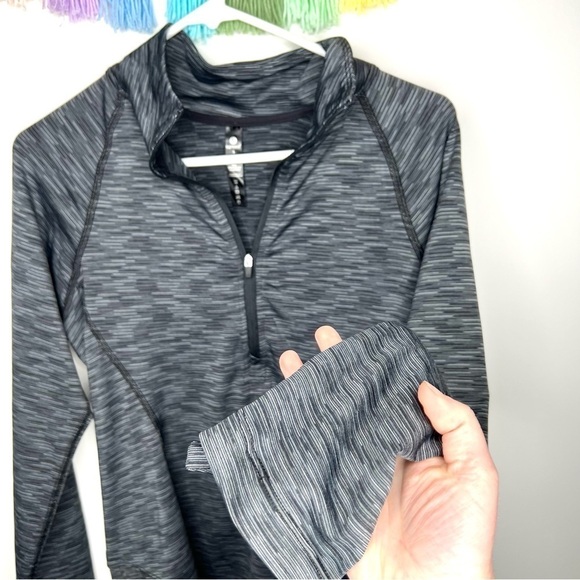 90 Degree By Reflex Black Marled 1/4 Zip Athletic Sporty Long Sleeve Shirt Small - Picture 5 of 13